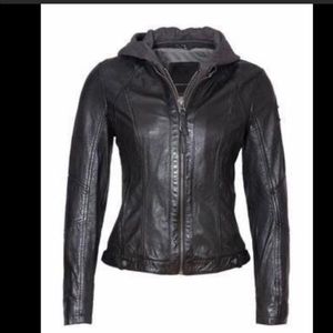 Mauritius hooded leather jacket